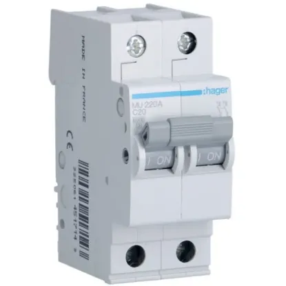 MU220A - MCB 2P 6kA C-20A 2M resmi