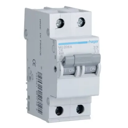MU206A - MCB 2P 6kA C-6A 2M resmi