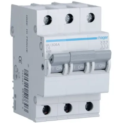 MU306A - MCB 3P 6kA C-6A 3M resmi