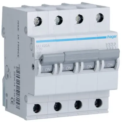 MU420A - MCB 4P 6kA C-20A 4M resmi