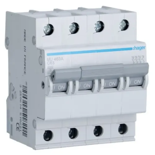 MU463A - MCB 4P 6kA C-63A 4M resmi